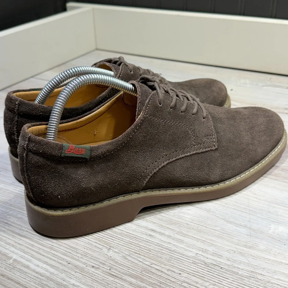 GH Bass Pasadena Suede Shoes Mens 8 W Buck Tan Leather Lace Up Oxford Derbies